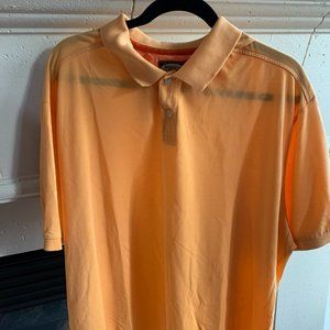 Tommy Bahama Mens Polo Shirt Solid Orange Short Sleeve Relaxed Fit Knit 2XL